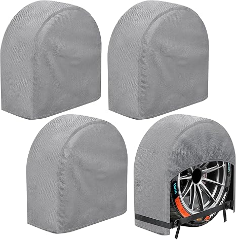 K-Musculo RV Tire Covers 4-Pack, 5 Layer Nonwoven Waterproof Wheel Covers for RV Wheel Travel Trailer Camper Truck SUV