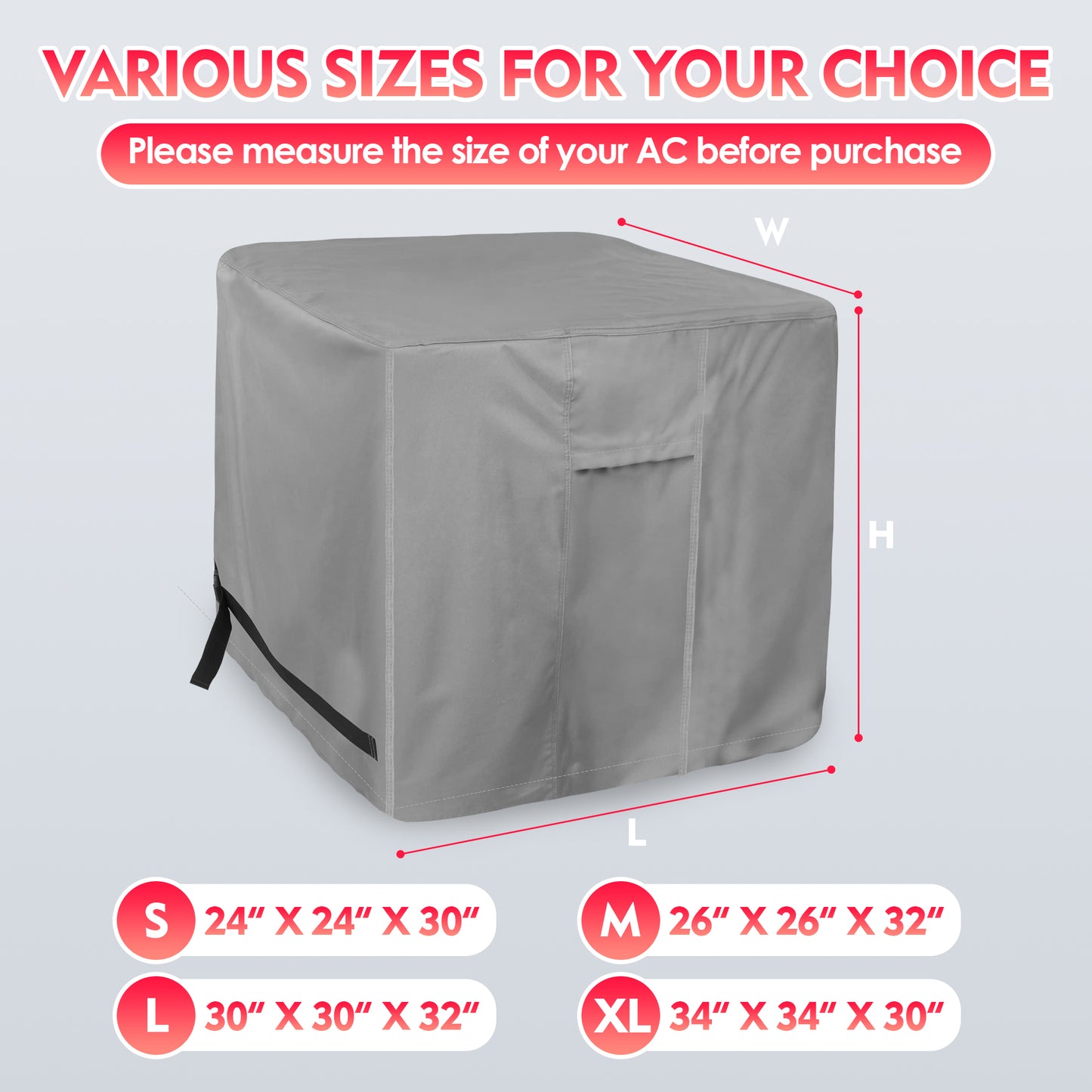 K-Musculo Air Conditioner Cover, 420D for Water Resistant Fabric Windproof Design AC Cover