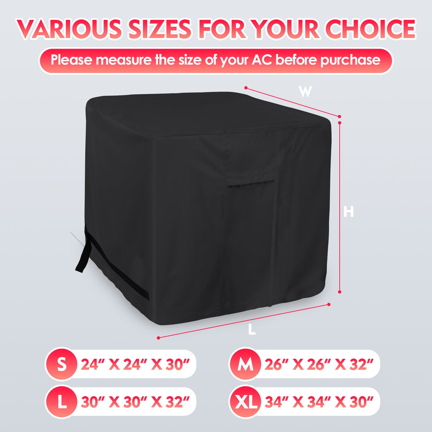 K-Musculo Air Conditioner Cover, 420D for Water Resistant Fabric Windproof Design AC Cover