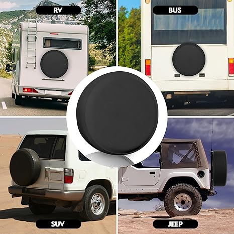 K-Musculo Spare Tire Cover, Faux Leather RV Spare Tire Cover, Waterproof Anti-UV Tire Cover RV Accessories for RV/Truck/Trailer/SUV.