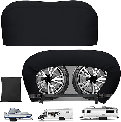 K-Musculo RV Tire Covers, Dual Axle Tire Cover, 2 Pack RV Wheel Cover Fits 27"-29" Dia Tires, Suitable for, RV, Truck, Trailer, Camper,Buckle